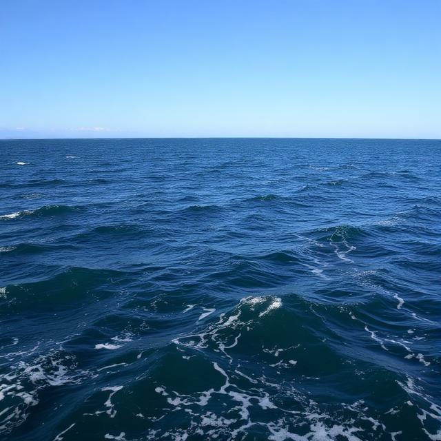 一群鯖魚在蔚藍的大海中高速且整齊地向前游動