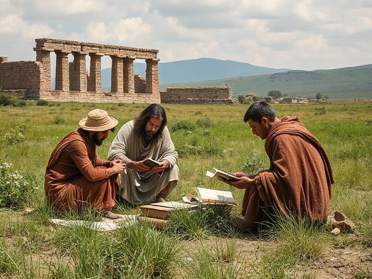 古代學生在田野中學習