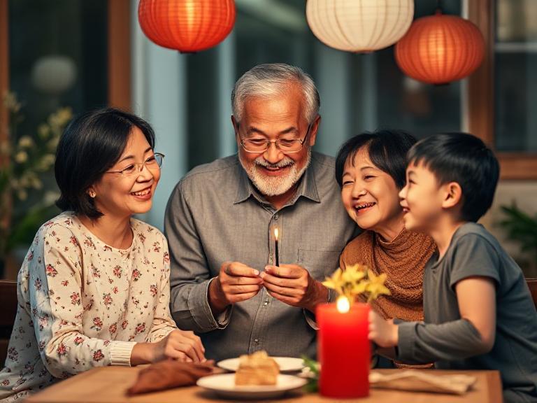 家庭聚餐慶祝父親節